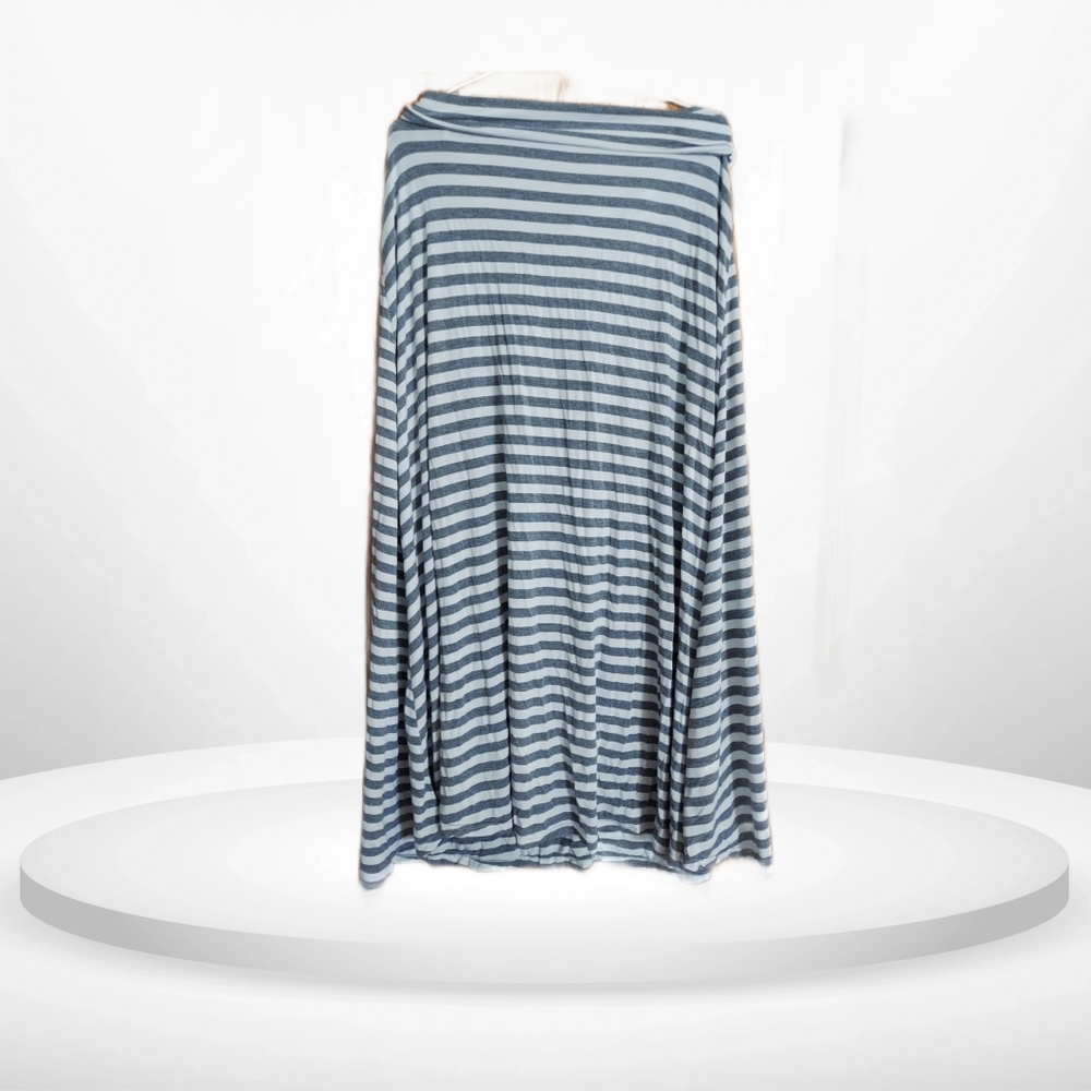 3/$25 Jonathan Martin Striped Maxi Skirt Size XL Gray/White